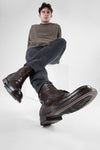 EYTON dark-cocoa military boots.