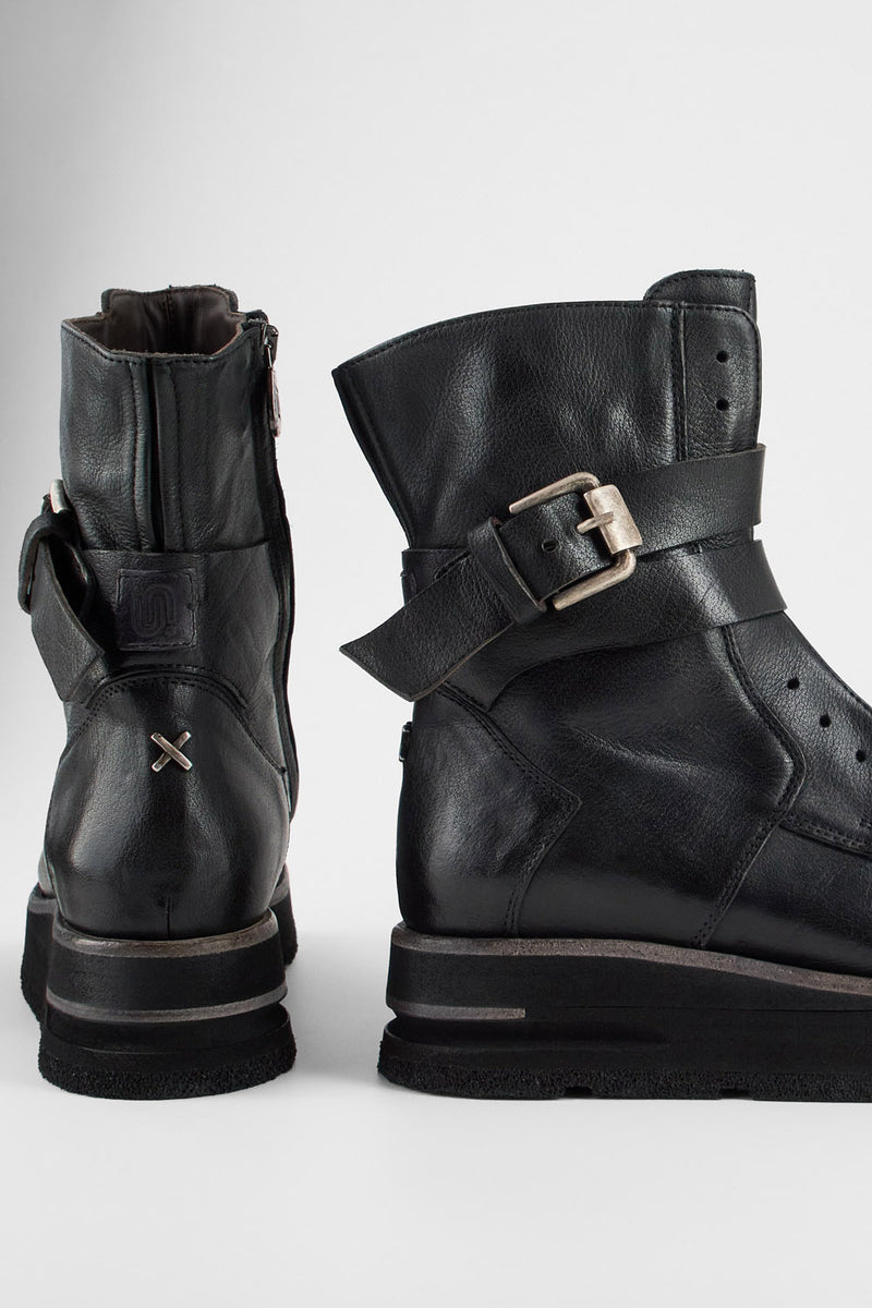 HARLEY urban-black laceless buckle bikers.