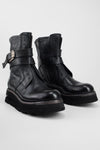 HARLEY urban-black laceless buckle bikers.
