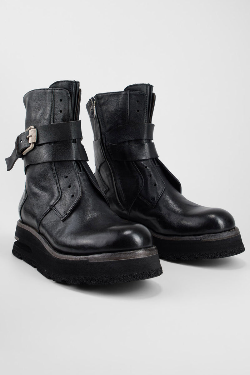 HARLEY urban-black laceless buckle bikers.