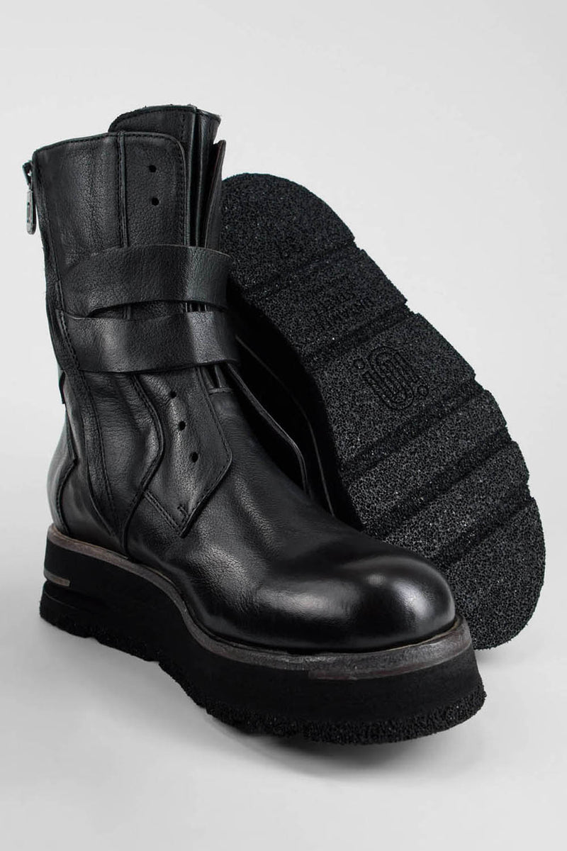 HARLEY urban-black laceless buckle bikers.
