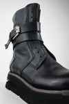 HARLEY urban-black laceless buckle bikers.