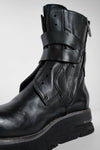 HARLEY urban-black laceless buckle bikers.