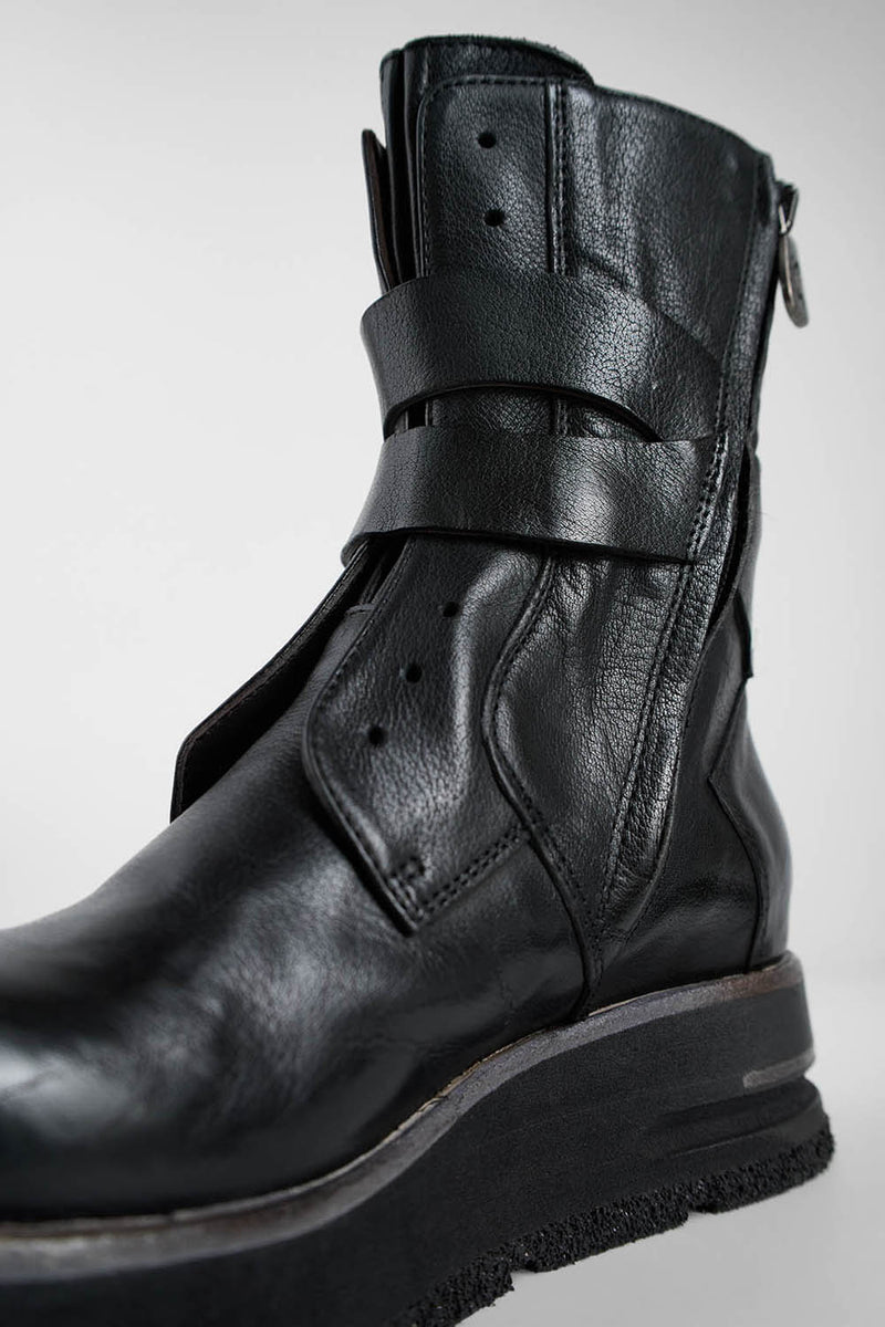HARLEY urban-black laceless buckle bikers.