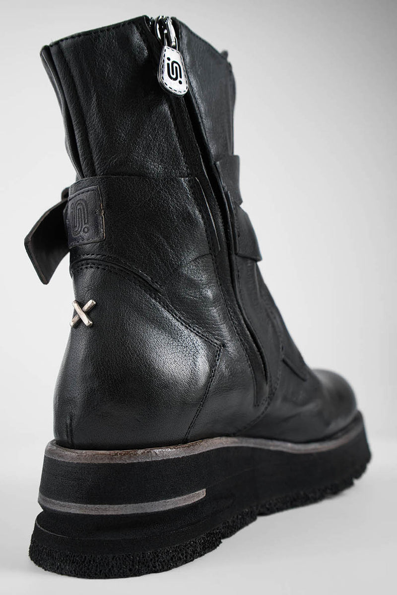 HARLEY urban-black laceless buckle bikers.