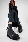 HARLEY urban-black laceless buckle bikers.