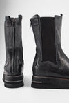 HARLEY black & grey suede high chelsea boots.