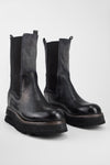 HARLEY black & grey suede high chelsea boots.