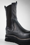 HARLEY black & grey suede high chelsea boots.