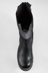 HARLEY black & grey suede high chelsea boots.