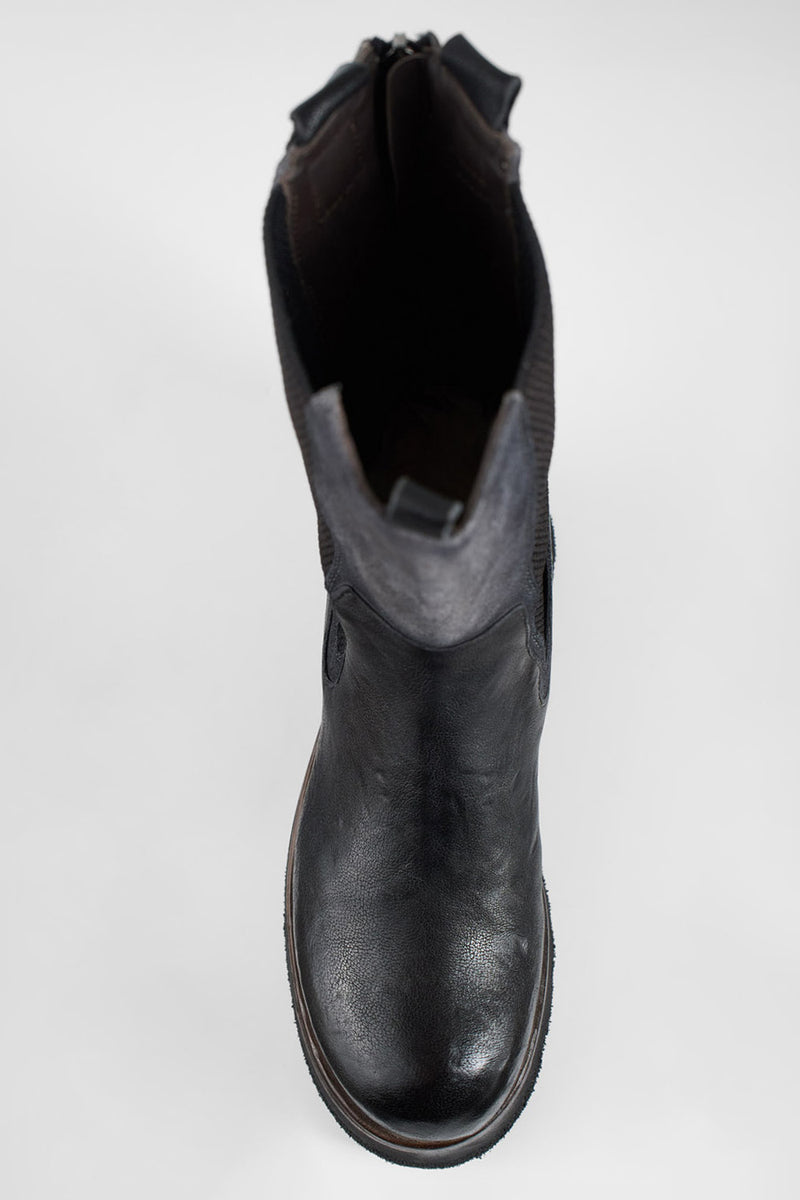 HARLEY black & grey suede high chelsea boots.