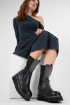 HARLEY black & grey suede high chelsea boots.