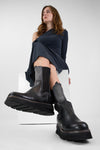 HARLEY black & grey suede high chelsea boots.
