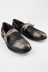 HARPER laminated silver-black shoes.