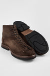 HARVEY husk-brown suede tip-laced ankle boots.