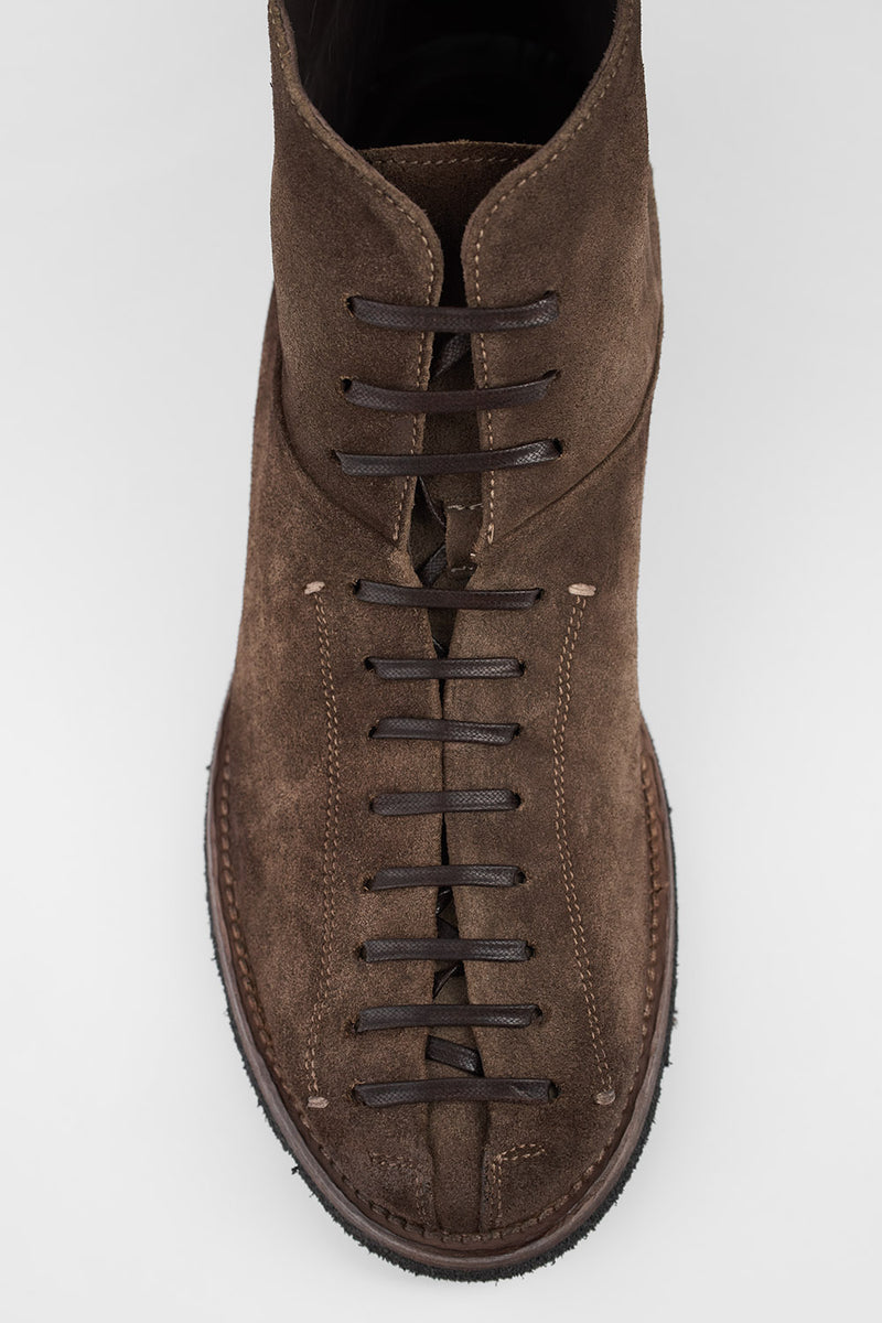 HARVEY husk-brown suede tip-laced ankle boots.