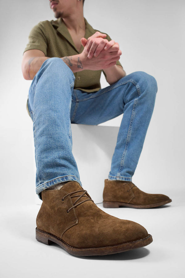 HAVEN barley-brown suede chukka boots.
