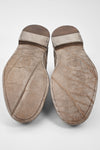 HAVEN linen-grey suede low ankle boots.