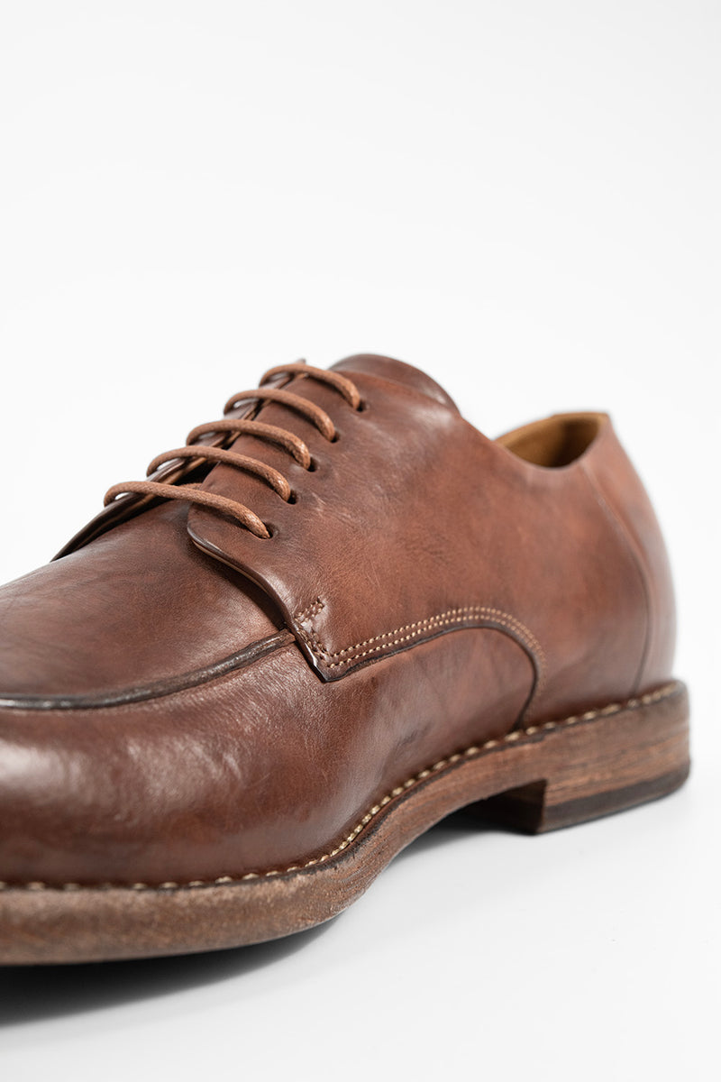 HAVEN rusty-brown apron derby shoes.