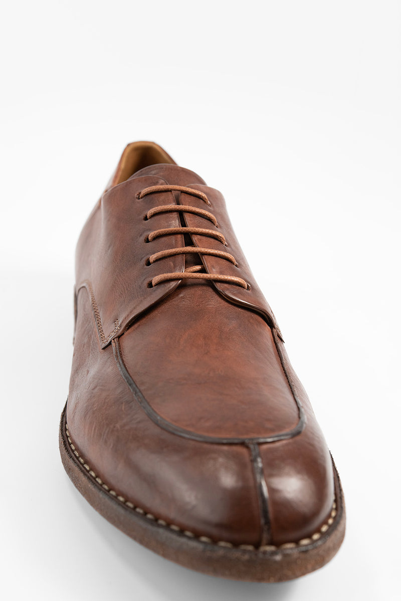 HAVEN rusty-brown apron derby shoes.