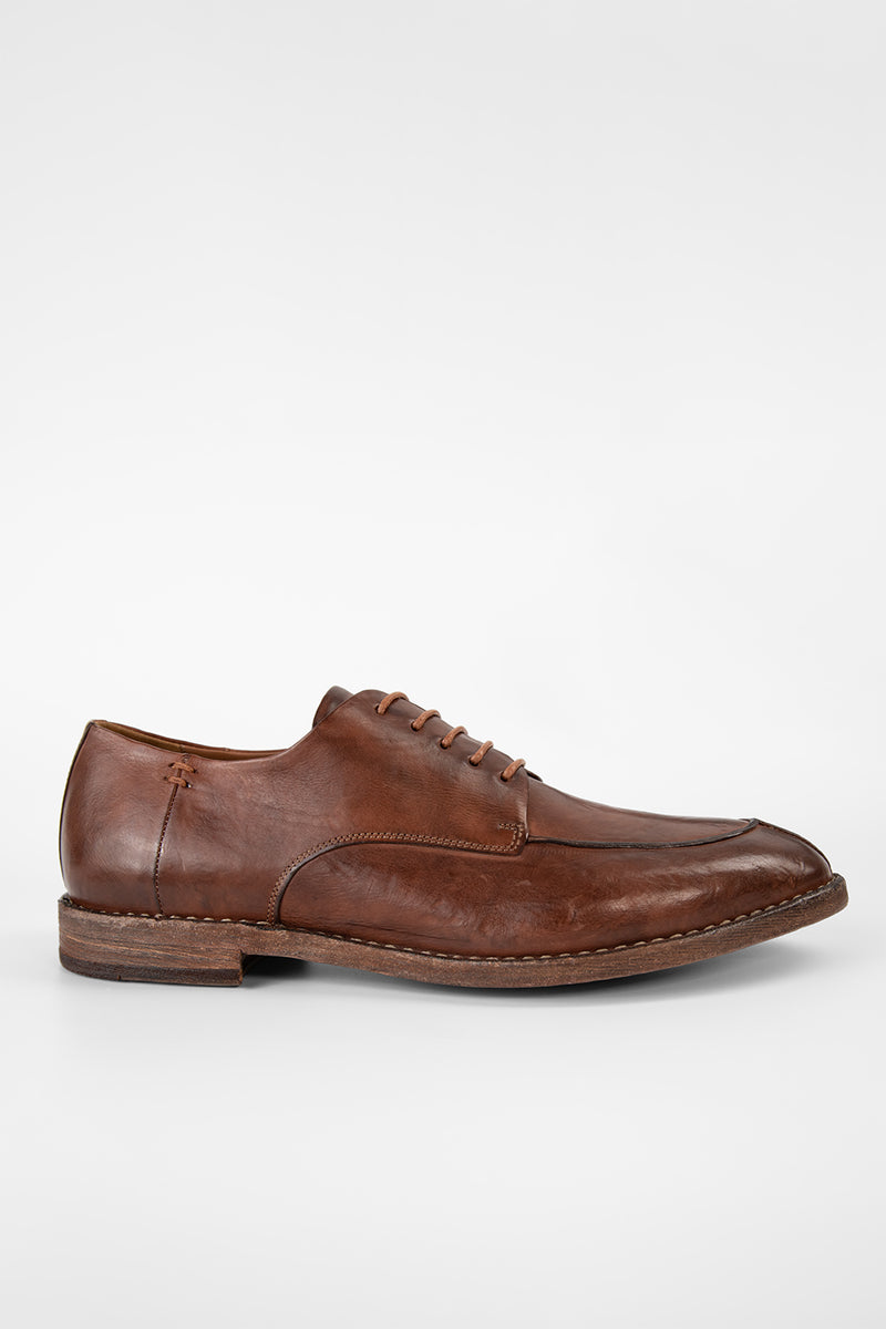 HAVEN rusty-brown apron derby shoes.