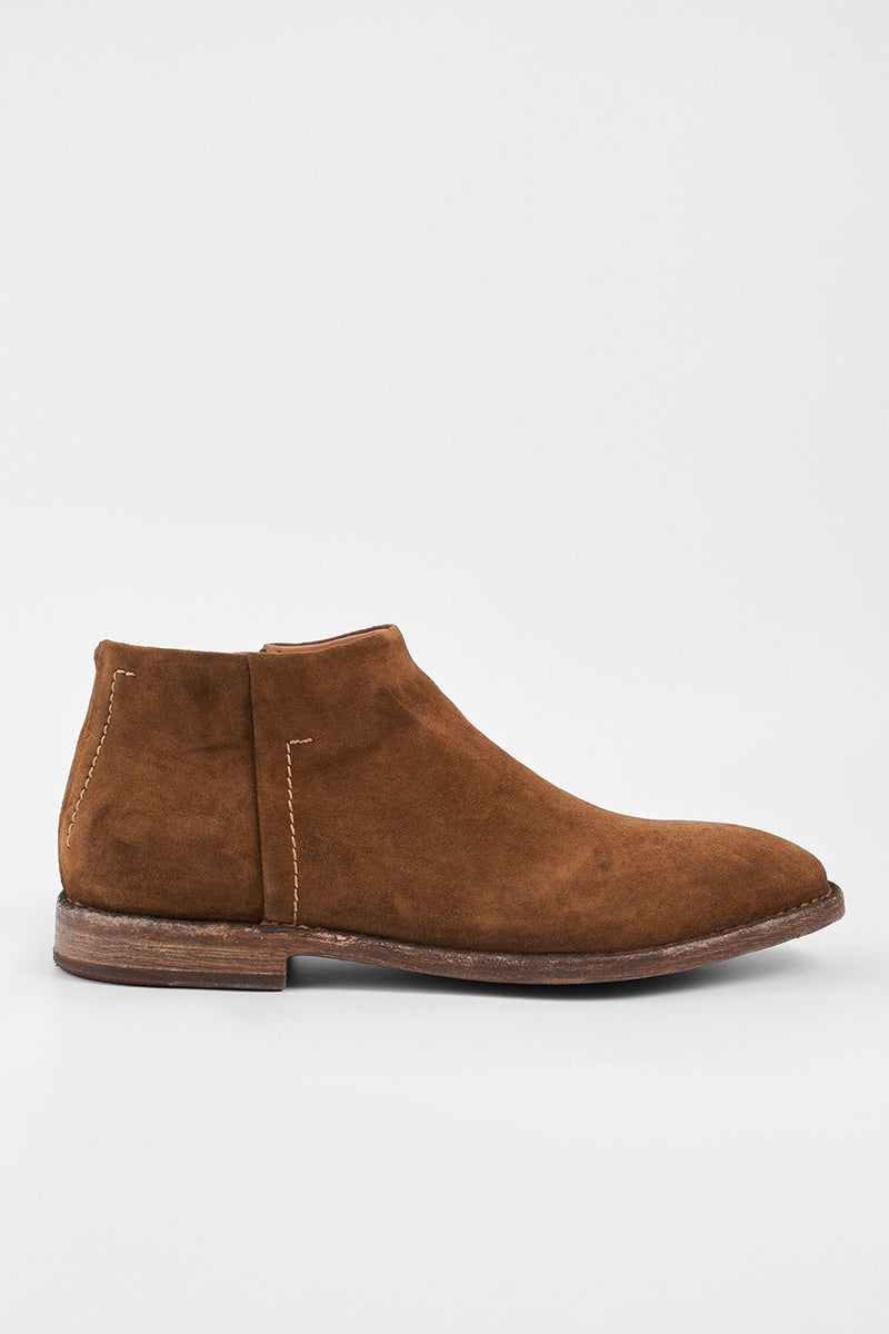 HAVEN barley-brown suede low ankle boots.