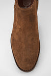 HAVEN barley-brown suede low ankle boots.