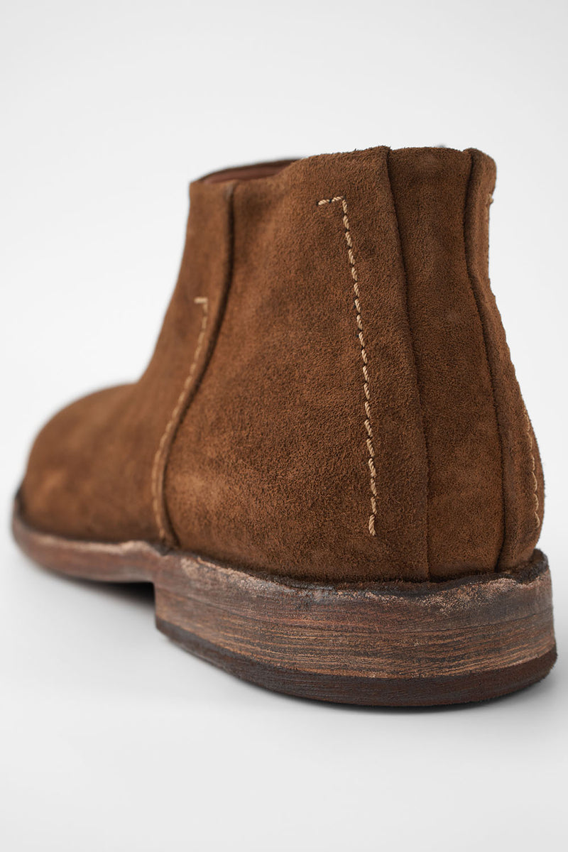 HAVEN barley-brown suede low ankle boots.