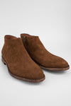 HAVEN barley-brown suede low ankle boots.