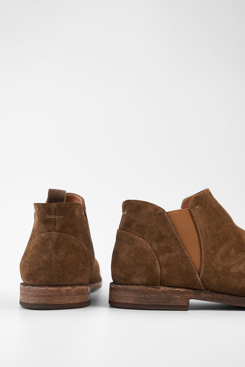 HAVEN barley-brown suede low chelsea boots.