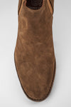 HAVEN barley-brown suede low chelsea boots.