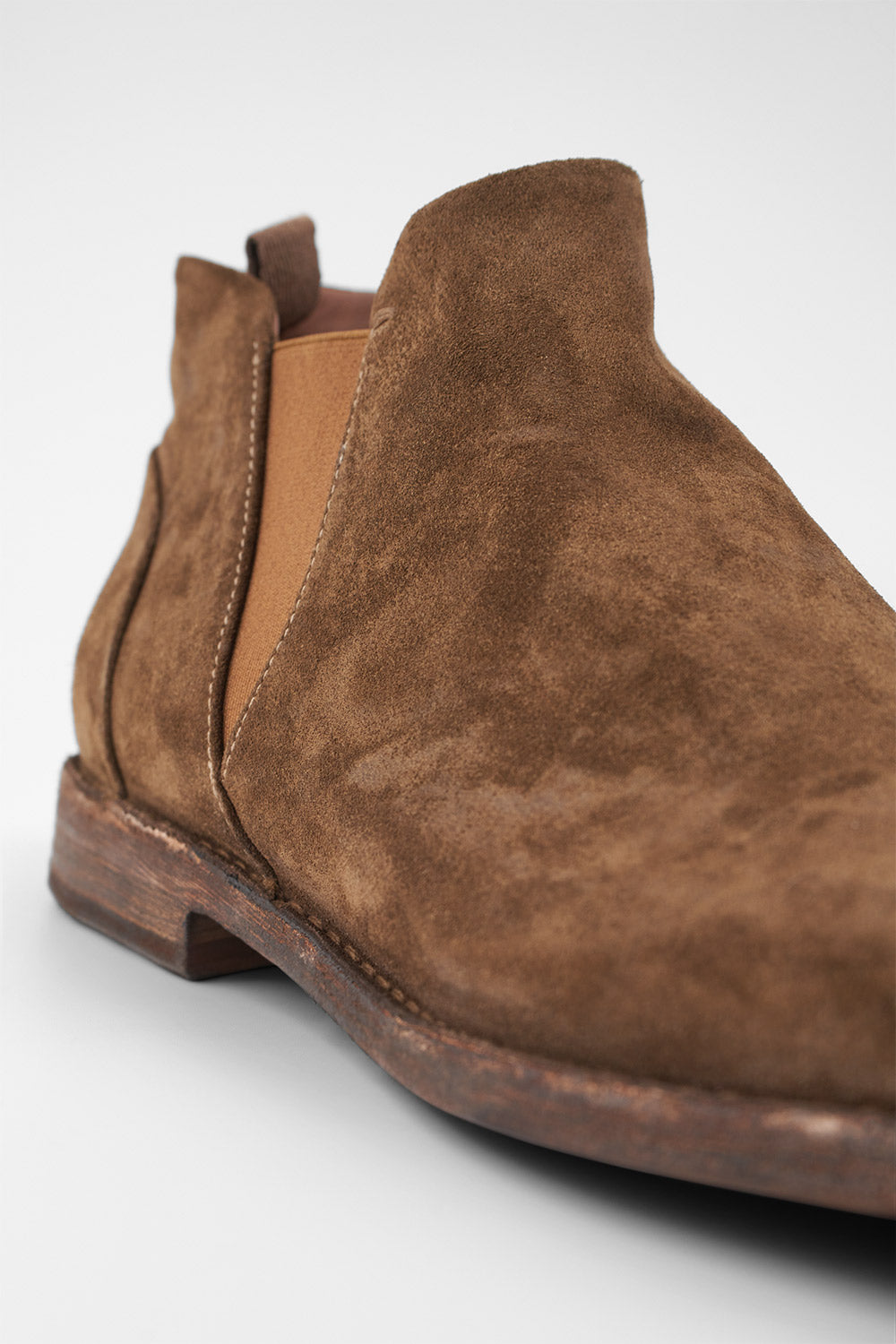 HAVEN barley-brown suede low chelsea boots.
