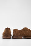 HAVEN barley-brown suede apron derby shoes.