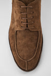 HAVEN barley-brown suede apron derby shoes.