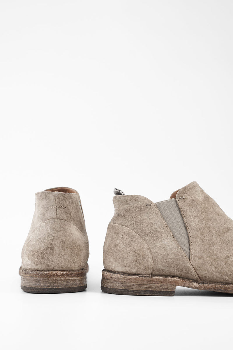 HAVEN linen-grey suede low chelsea boots.