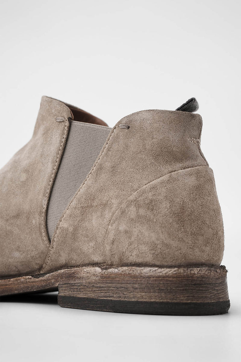 HAVEN linen-grey suede low chelsea boots.