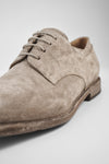 HAVEN linen-grey suede derby shoes.