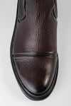 HOVE cigar-brown grained welted laceless ankle boots.