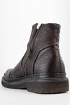 HOVE cigar-brown grained welted laceless ankle boots.