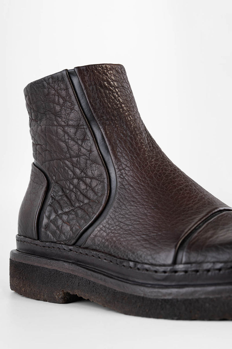 HOVE cigar-brown grained welted laceless ankle boots.