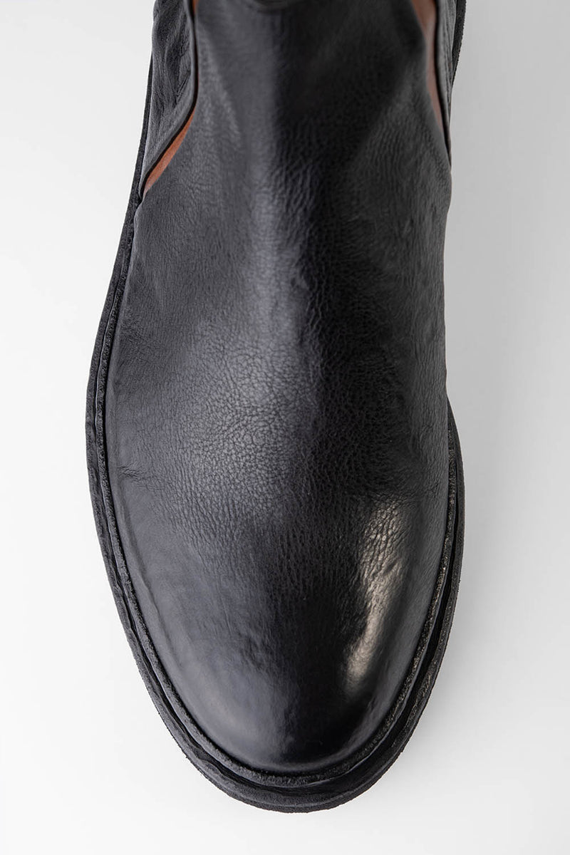 HOVE jet-black welted chelsea boots.