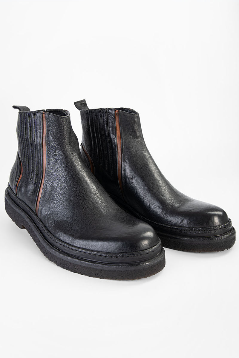 HOVE jet-black welted chelsea boots.