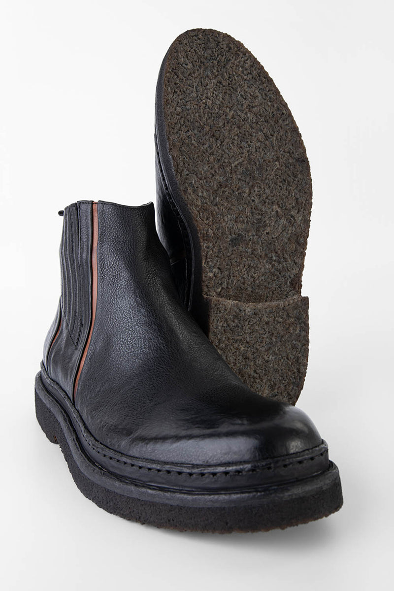 HOVE jet-black welted chelsea boots.