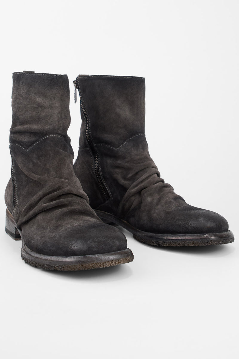 IVES warm-grey suede laceless boots.