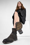 IVES warm-grey suede laceless boots.