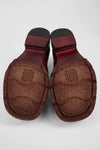 IVES ruby-red slip on shoes.