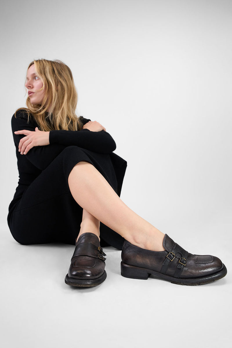 IVES cool-mocha monk shoes.