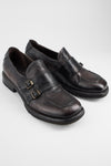 IVES cool-mocha buckle shoes.