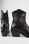JOLENE black metallic patterns texan boots.