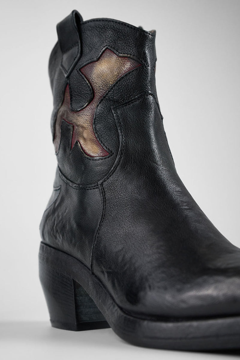 JOLENE black metallic patterns texan boots.